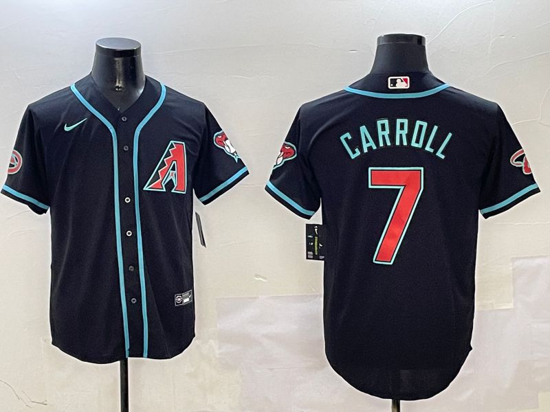 Men Arizona Diamondback #7 Carroll Black Game 2025 Nike MLB Jersey style 14->arizona diamondback->MLB Jersey